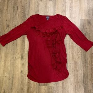 Oh Baby by Motherhood red 3/4 length sleeve shirt, size medium